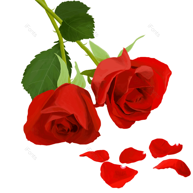 520图片,玫瑰花元素,花朵PNG,卡通玫瑰花免抠素材